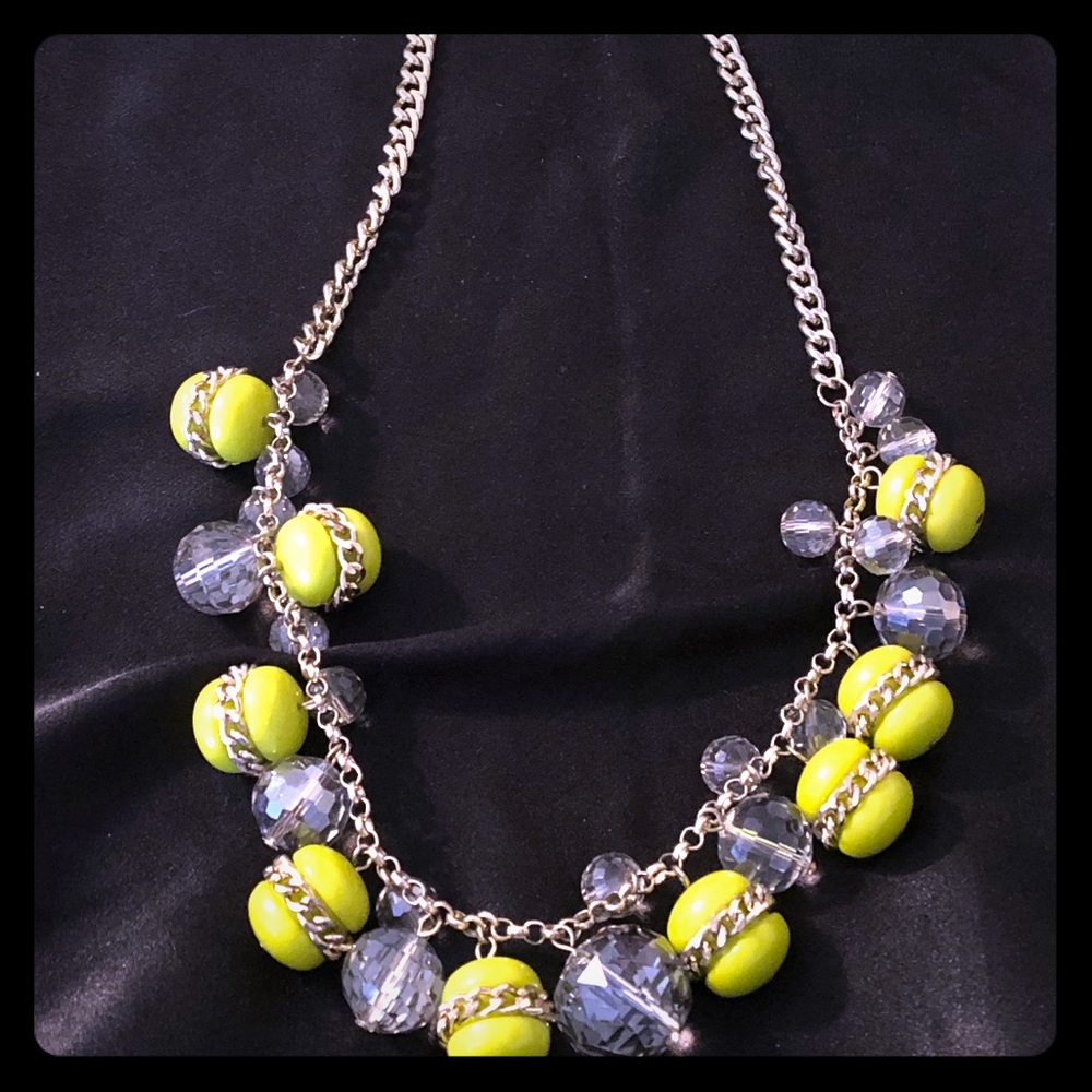 Gorgeous Lime Green & Gold Colored Necklace